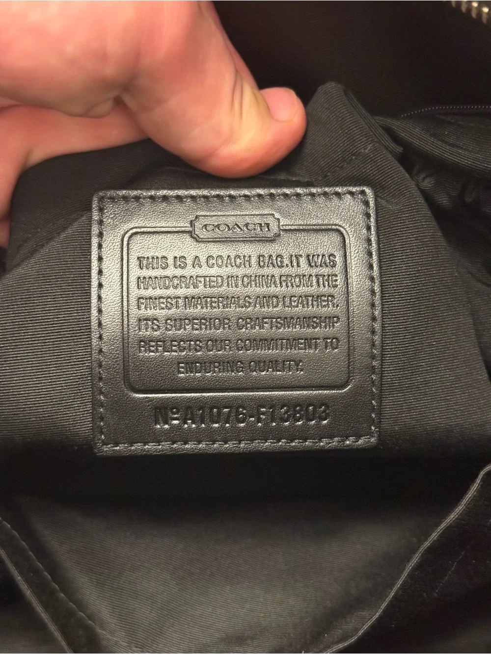 Coach Black and Cream Signature Canvas Tote with Tag and Medallion